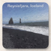 Black Sand Beach, IJsland Bier Onderzetter (Voorkant)