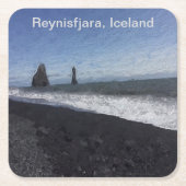 Black Sand Beach, IJsland Kartonnen Onderzetters (Voorkant)