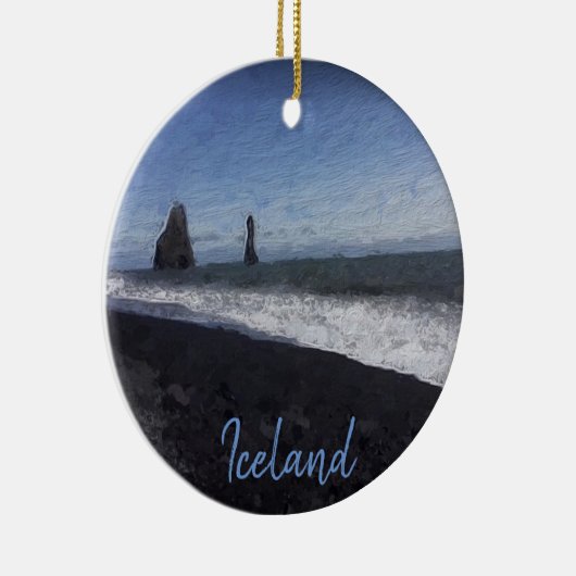 Black Sand Beach, IJsland Keramisch Ornament (Rechts)