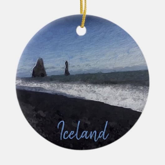 Black Sand Beach, IJsland Keramisch Ornament (Voorkant)