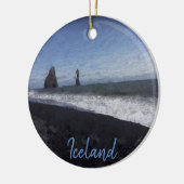 Black Sand Beach, IJsland Keramisch Ornament (Links)