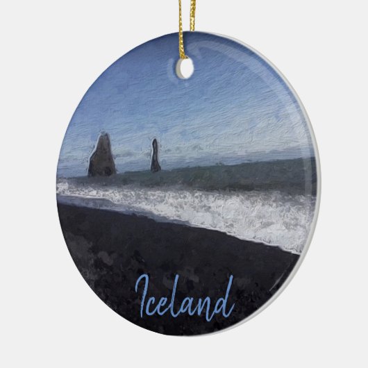 Black Sand Beach, IJsland Keramisch Ornament (Links)