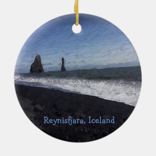Black Sand Beach, IJsland Keramisch Ornament (Achterkant)