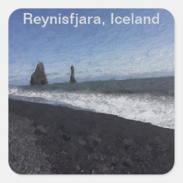 Black Sand Beach, IJsland Vierkante Sticker