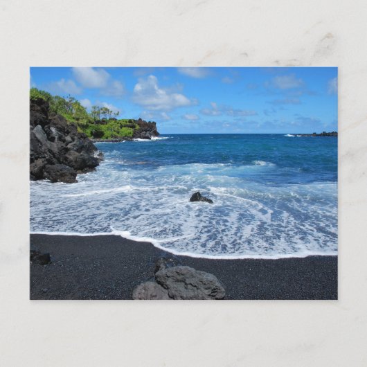 Black Sand Beach, Waianapanapa State Park, Maui Briefkaart (Voorkant)