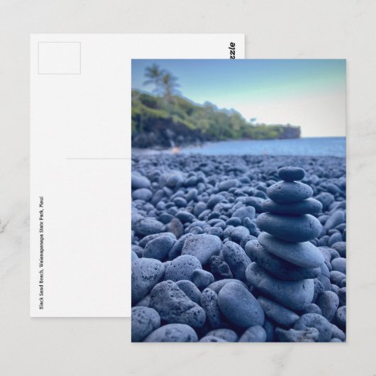Black Sand Beach, Waianapanapa State Park, Maui Briefkaart (Voorkant / Achterkant)