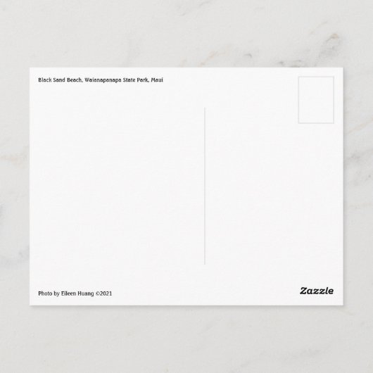 Black Sand Beach, Waianapanapa State Park, Maui Briefkaart (Achterkant)
