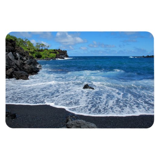 Black Sand Beach, Waianapanapa State Park, Maui Magneet (Horizontaal)