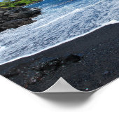 Black Sand Beach, Waianapanapa State Park, Maui Po Poster (Hoek)