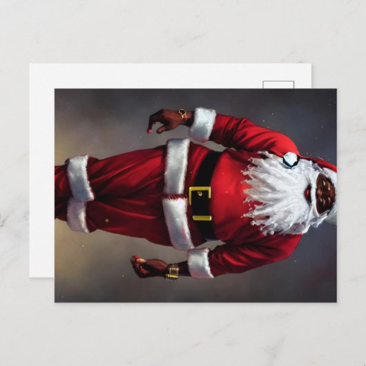 Black Santa Briefkaart (Voorkant / Achterkant)
