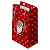 Black Santa Claus Cartoon Small Gift Bag Klein Cadeauzakje (Voorkant Gekanteld)
