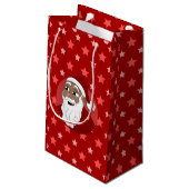 Black Santa Claus Cartoon Small Gift Bag Klein Cadeauzakje (Achterkant Gekanteld)