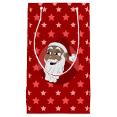 Black Santa Claus Cartoon Small Gift Bag Klein Cadeauzakje (Voorkant)