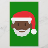 Black santa claus emoji briefpapier (Voorkant)