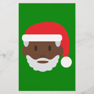 Black santa claus emoji briefpapier