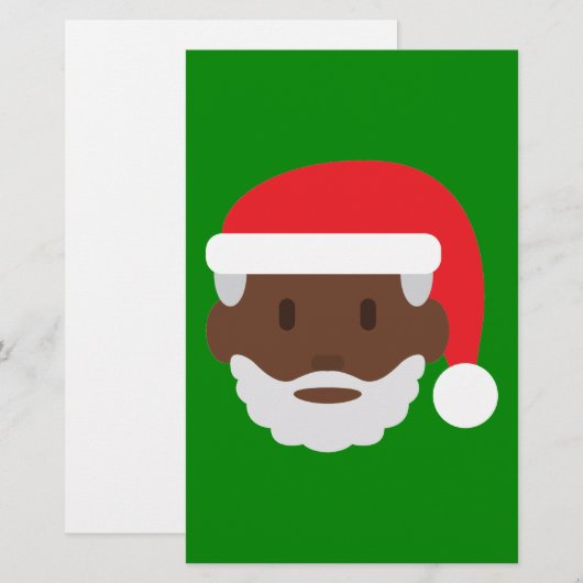 Black santa claus emoji briefpapier (Voorkant / Achterkant)