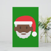 Black santa claus emoji briefpapier (Staand voorkant)