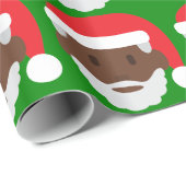 Black santa claus emoji cadeaupapier (Rol Hoek)