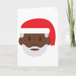 Black santa claus emoji feestdagen kaart