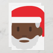 Black santa claus emoji feestdagenkaart (Voorkant / Achterkant)