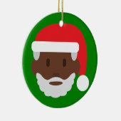 Black santa claus emoji keramisch ornament (Rechts)