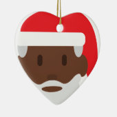 Black santa claus emoji keramisch ornament (Rechts)