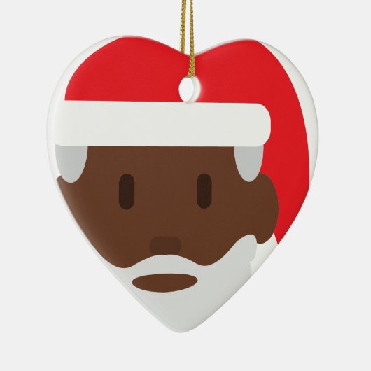 Black santa claus emoji keramisch ornament (Rechts)