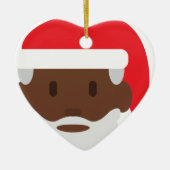 Black santa claus emoji keramisch ornament (Voorkant)