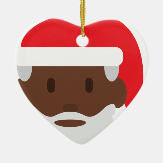 Black santa claus emoji keramisch ornament (Voorkant)