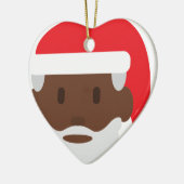Black santa claus emoji keramisch ornament (Links)