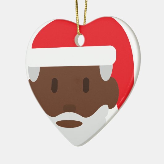 Black santa claus emoji keramisch ornament (Links)
