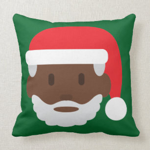 Black santa claus emoji kussen