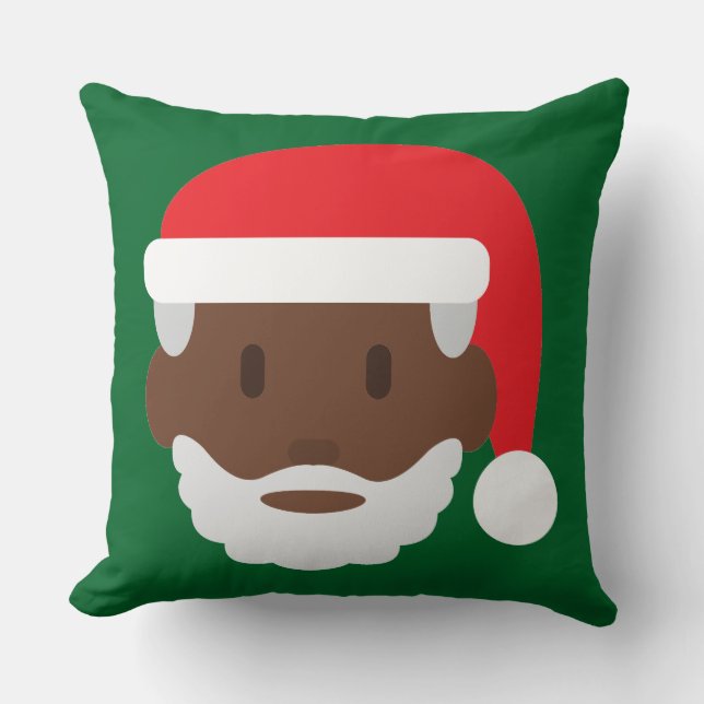Black santa claus emoji kussen (Voorkant)