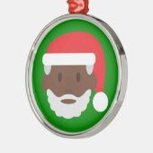 Black santa claus emoji metalen ornament (Links)