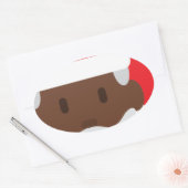 Black santa claus emoji ovale sticker (Envelop)