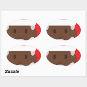Black santa claus emoji ovale sticker (Vel)