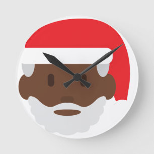 Black santa claus emoji ronde klok