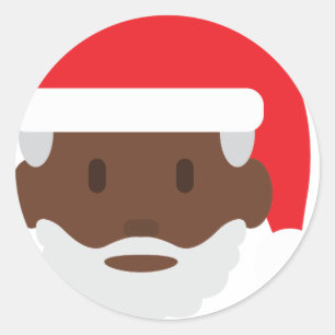 Black santa claus emoji ronde sticker