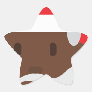 Black santa claus emoji ster sticker