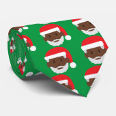 Black santa claus emoji stropdas (Opgerold)