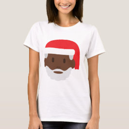 Black santa claus emoji t-shirt