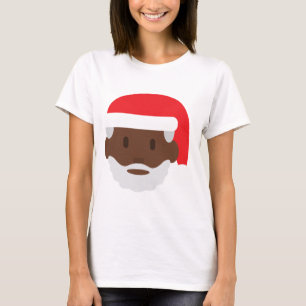 Black santa claus emoji t-shirt