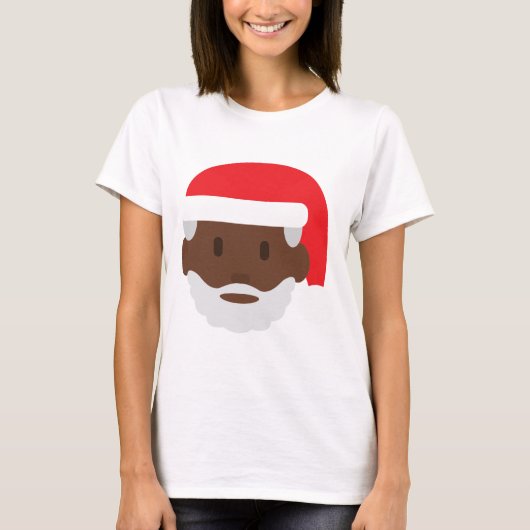 Black santa claus emoji t-shirt (Voorkant)