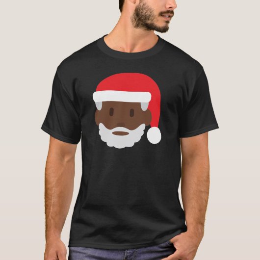 Black santa claus emoji t-shirt (Voorkant)