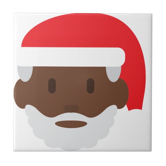 Black santa claus emoji tegeltje (Voorkant)