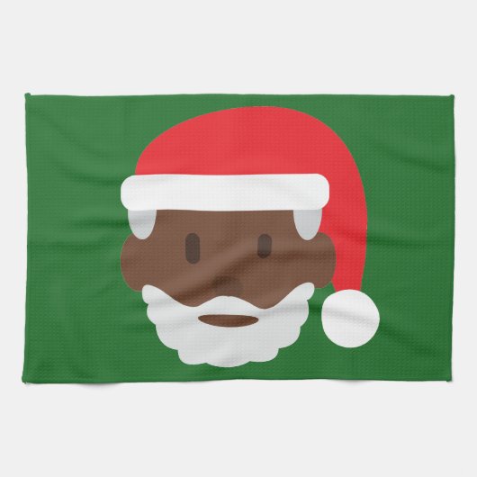 Black santa claus emoji theedoek (Horizontaal)