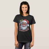 Black Santa Claus Merry Christmas Shirt African Am (Voorkant volledig)