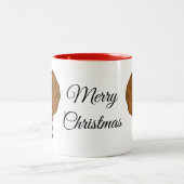 Black Santa Claus Merry-Mok voor kerstmis Tweekleurige Koffiemok (Center)