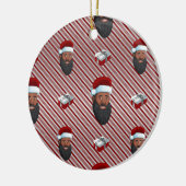 Black Santa Claus Red Striped Keramisch Ornament (Links)