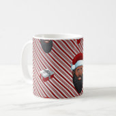 Black Santa Claus Red Striped Koffiemok (Voorkant links)